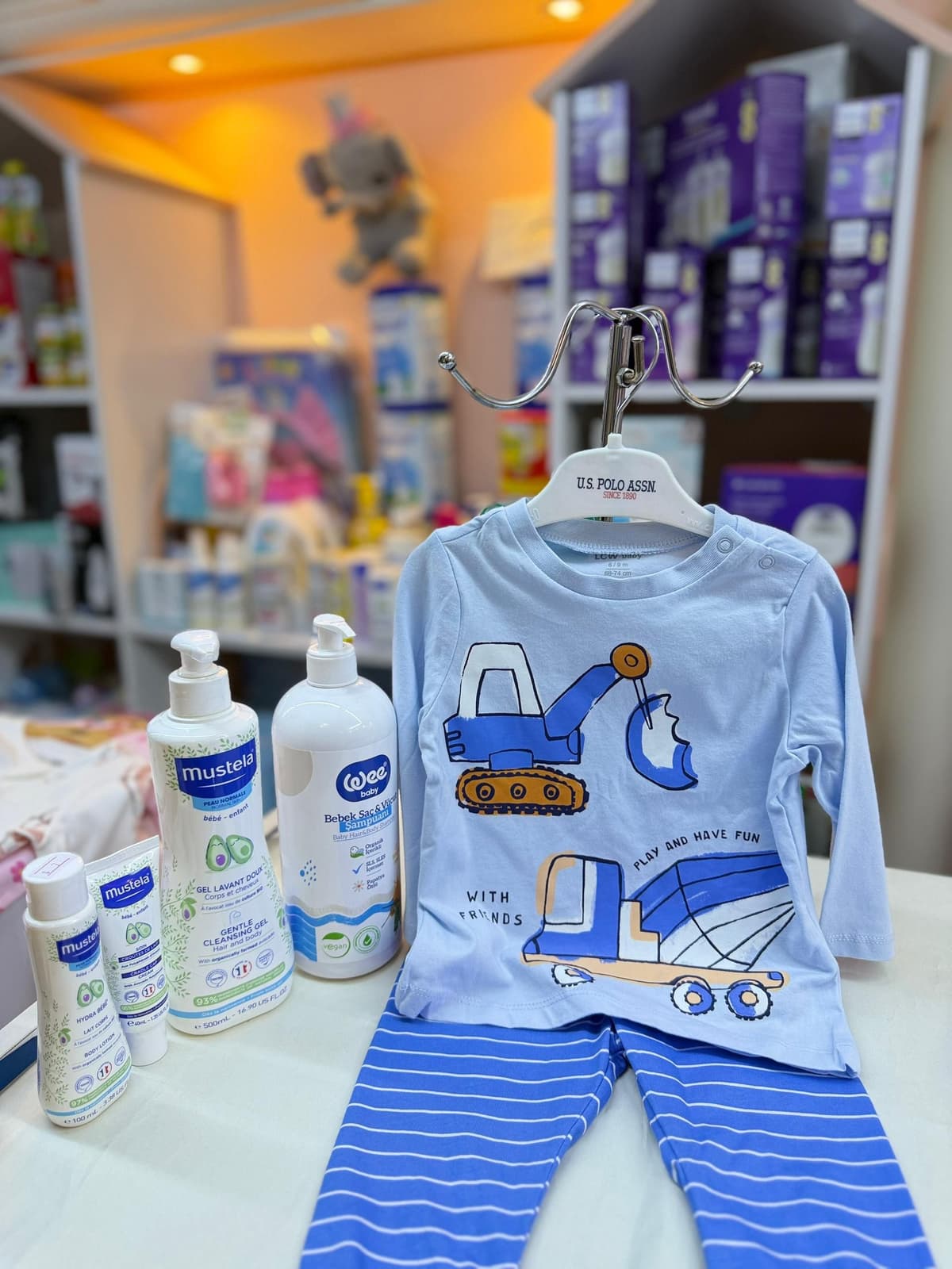 بجامةازرق زوارق9-12شهر