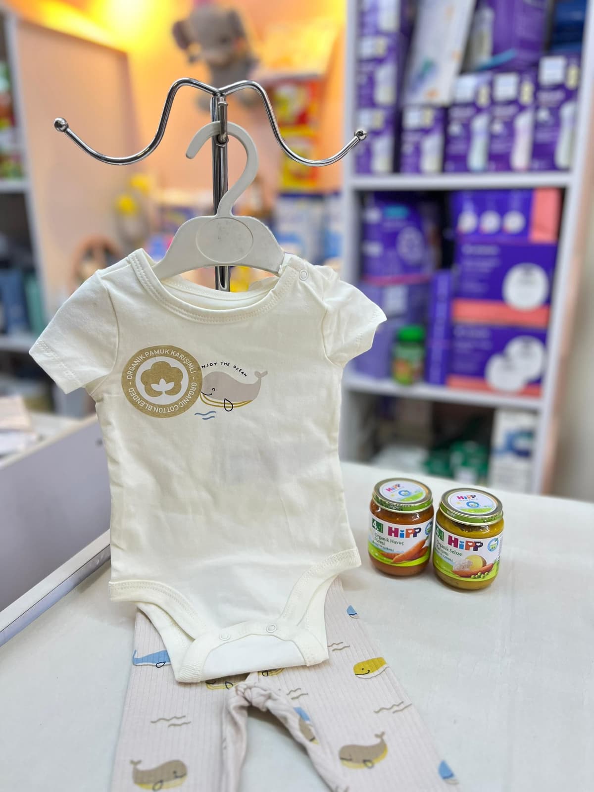 بجامة بنطلون سكري دولفين 3-6شهر