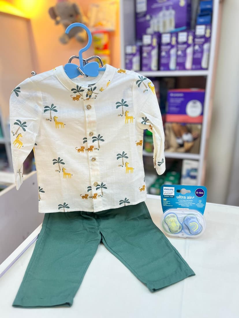 كنزة ادغال مع شورط زيتي 3-6شهر