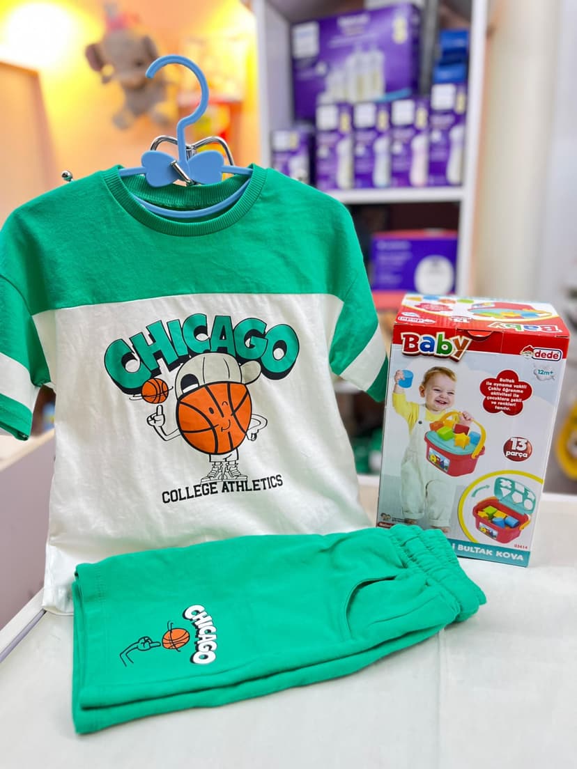 بجامة فستقي شيكاغو 24-36شهر