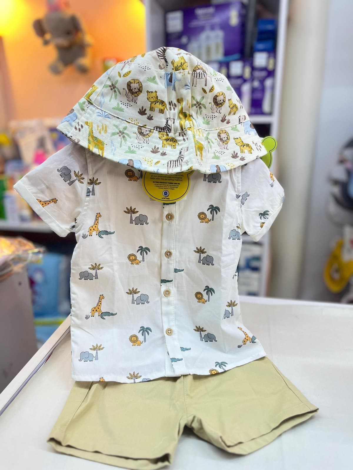 طقم صبياني شورط سكري غابات9-12شهر