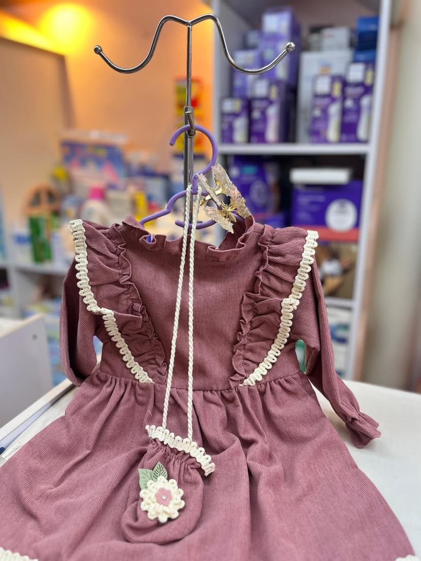 فستان توتي مع شنتة 12شهر