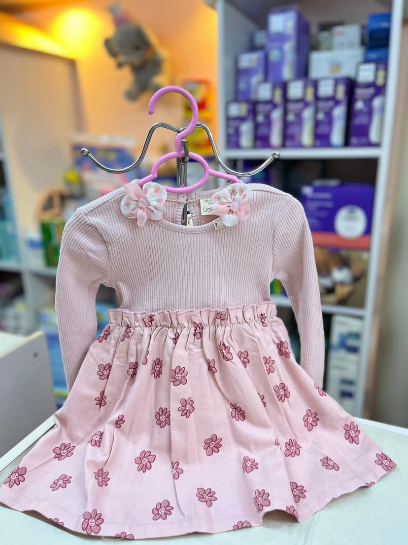 فستان زهر وردات 9-12شهر