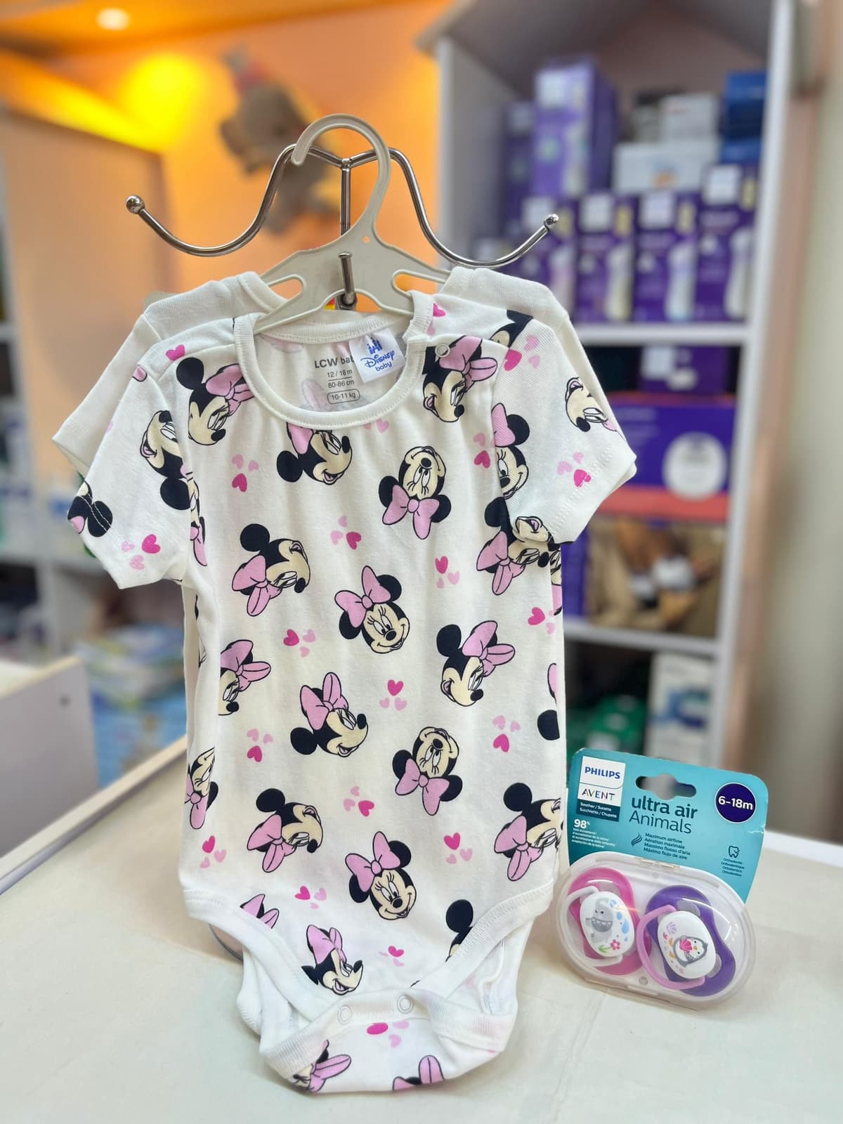 سيت بربتوزين بناتيابيض ميكي وابيض 12-18شهر