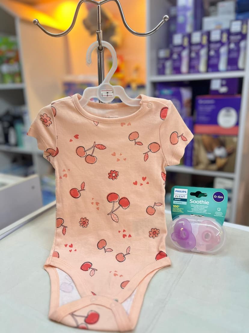 بربتوز بناتي لون تفاحي كرزات 9-12شهر