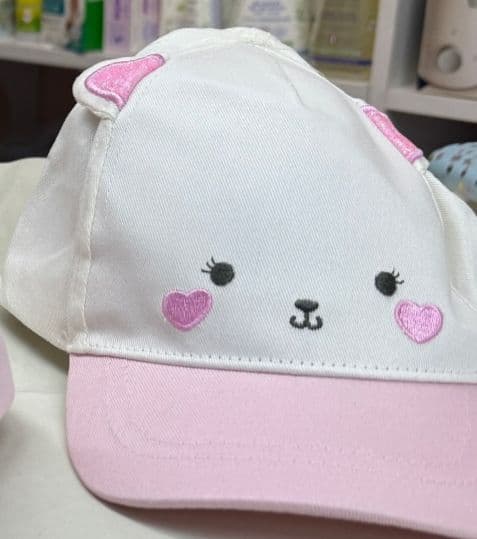 طاقية بناتي قطة سكري وبينك 18-36