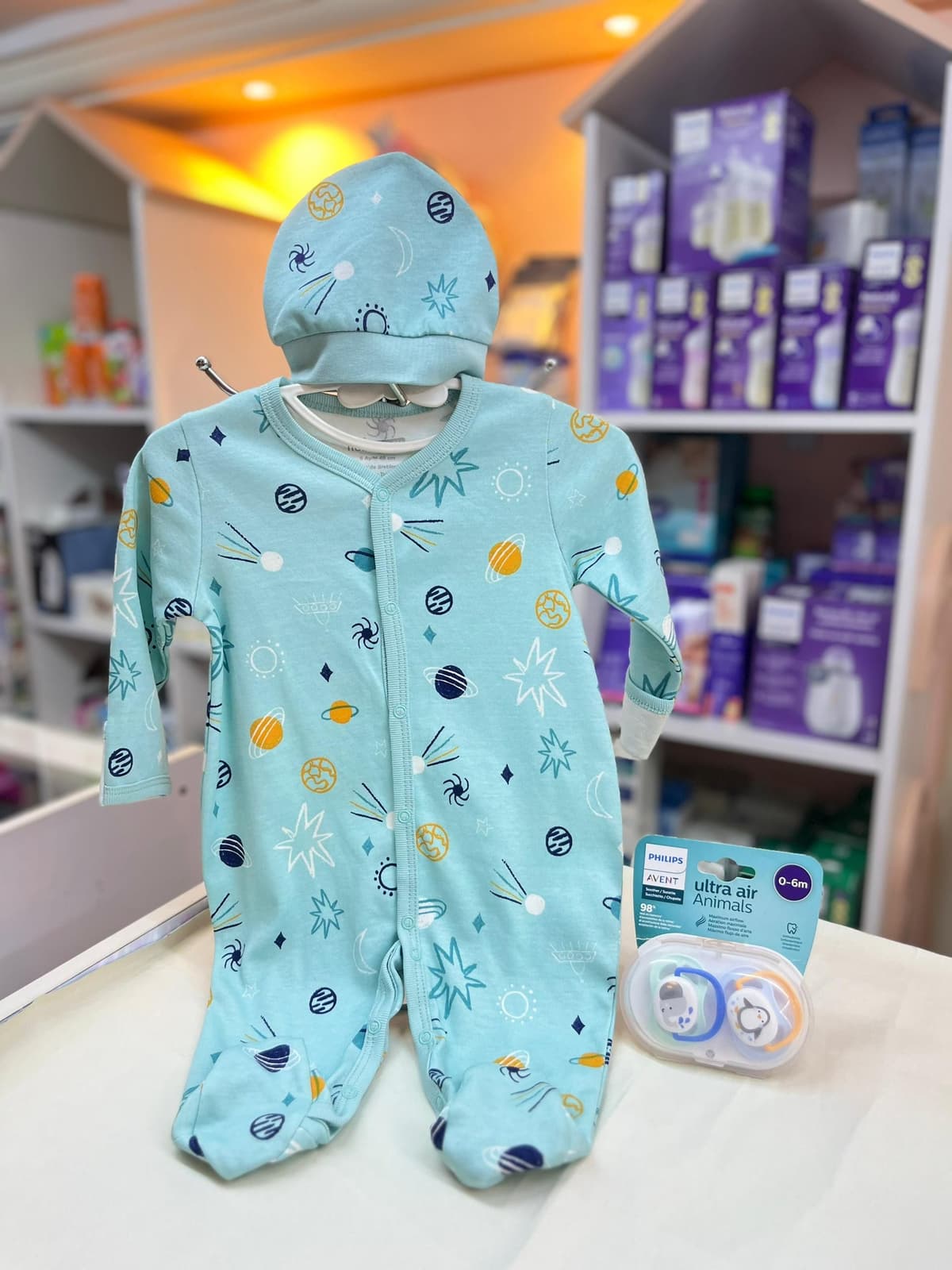 افرول صبياني تركواز فضاء 3-6شهور