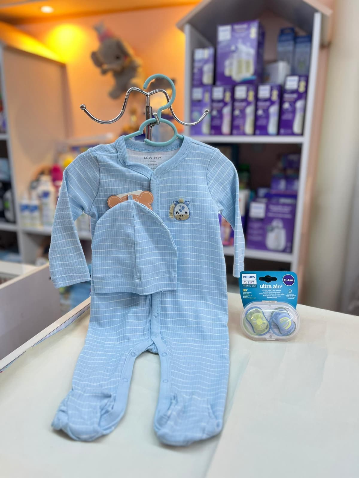 افرول صبياني سماوي مخطط 3-6شهور