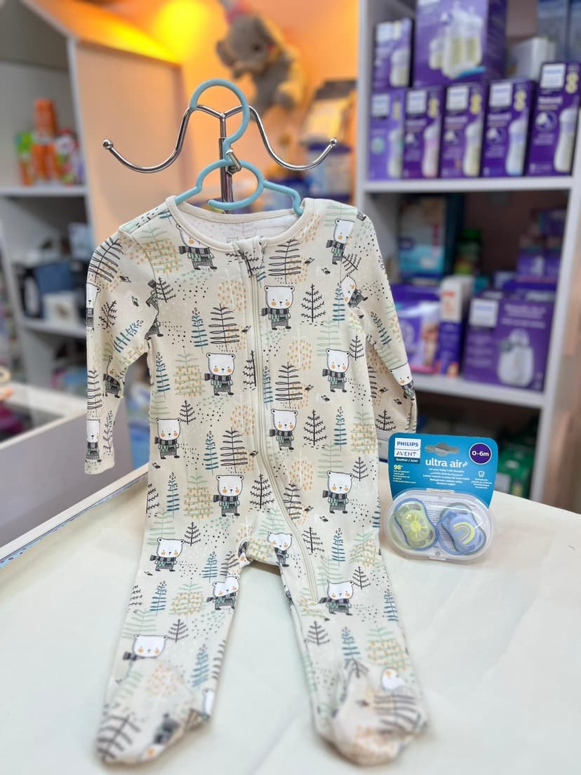  افرول قطن بيج عليه العاب 3-6شهور 