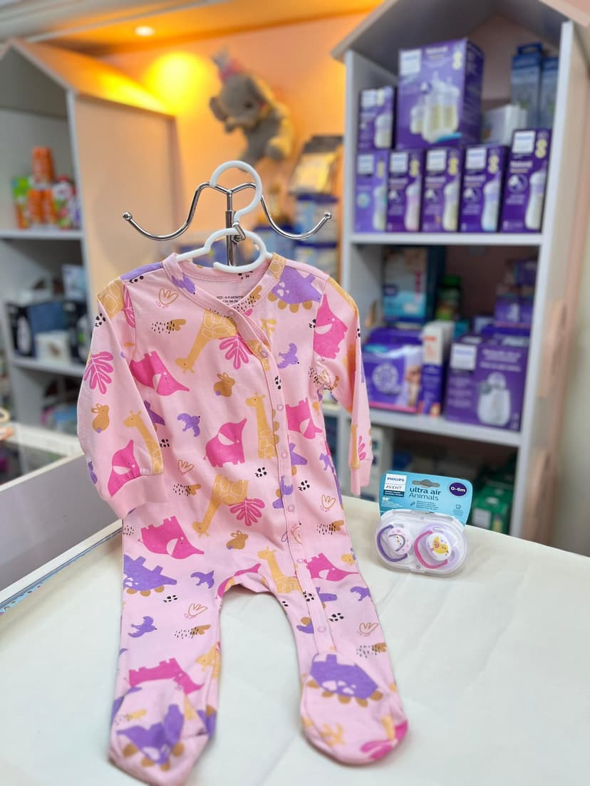 افرول بناتي بينك حيوانات 3-6شهور