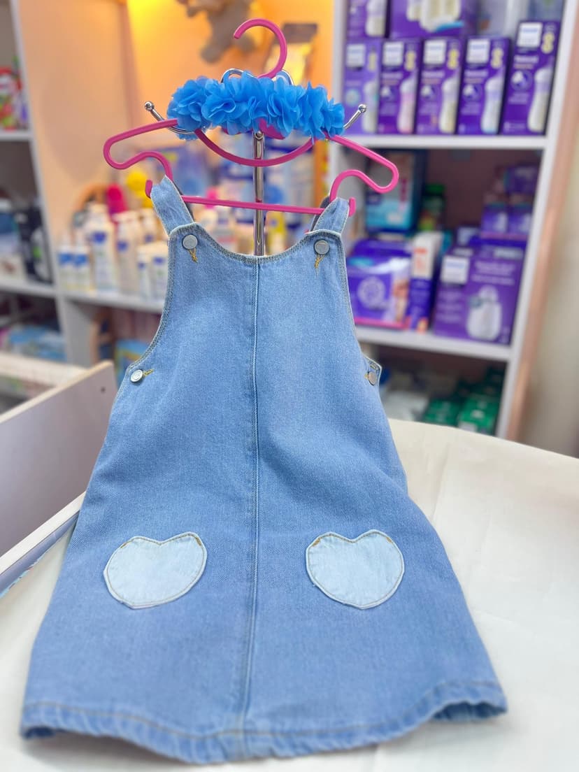 فستان جينز شيالات قلوب 