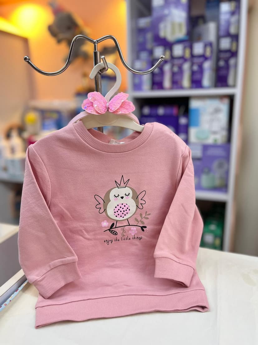 كنزة بينك بومة 4سنين