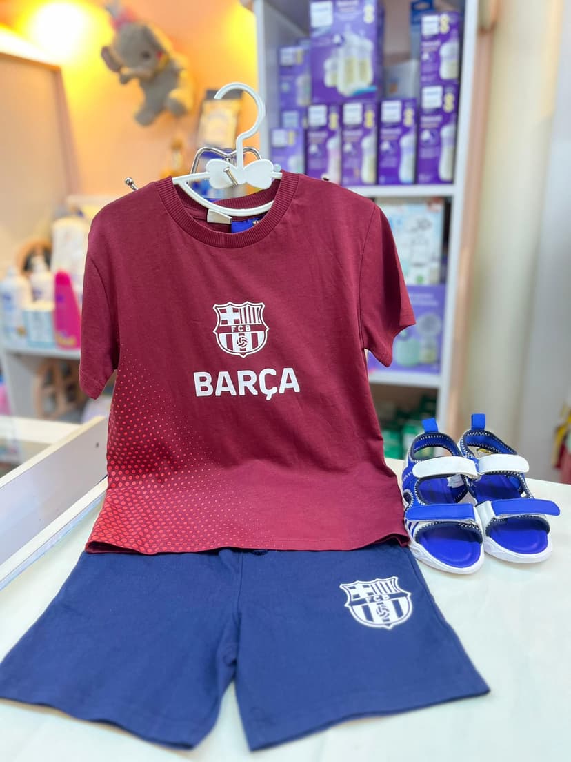 بجامة برشلونة خمري وكحلي 5-6سين