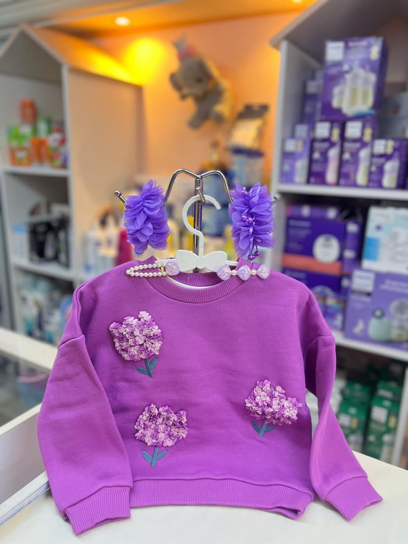 كنزة موف وردة 9-12