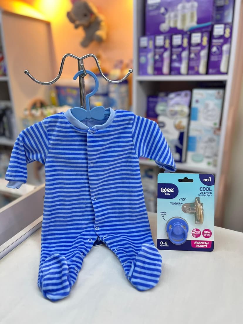 افرول ازرق مخطط 0-3شهور