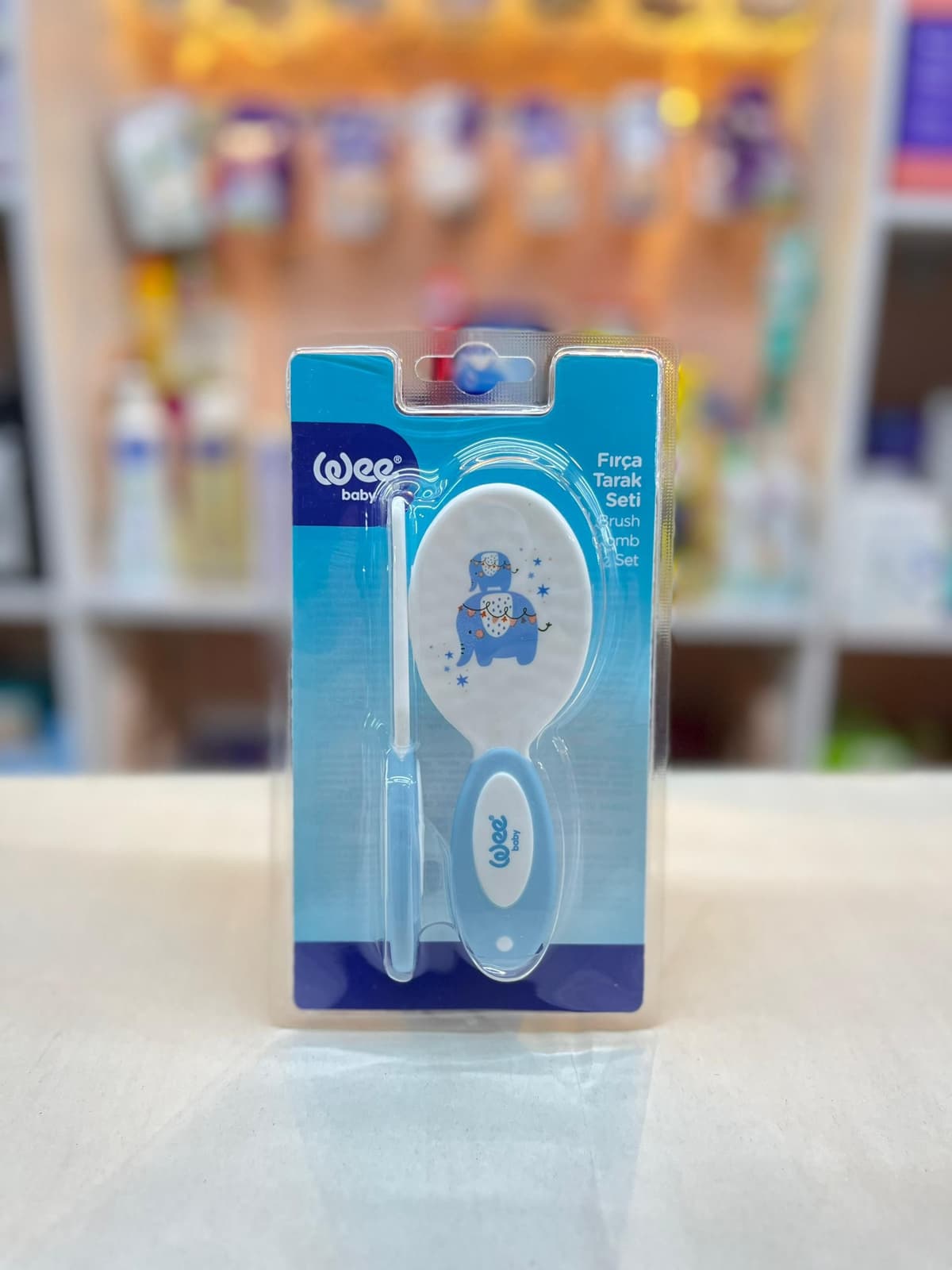 مجموعة فرشاة ومشط ازرق 803