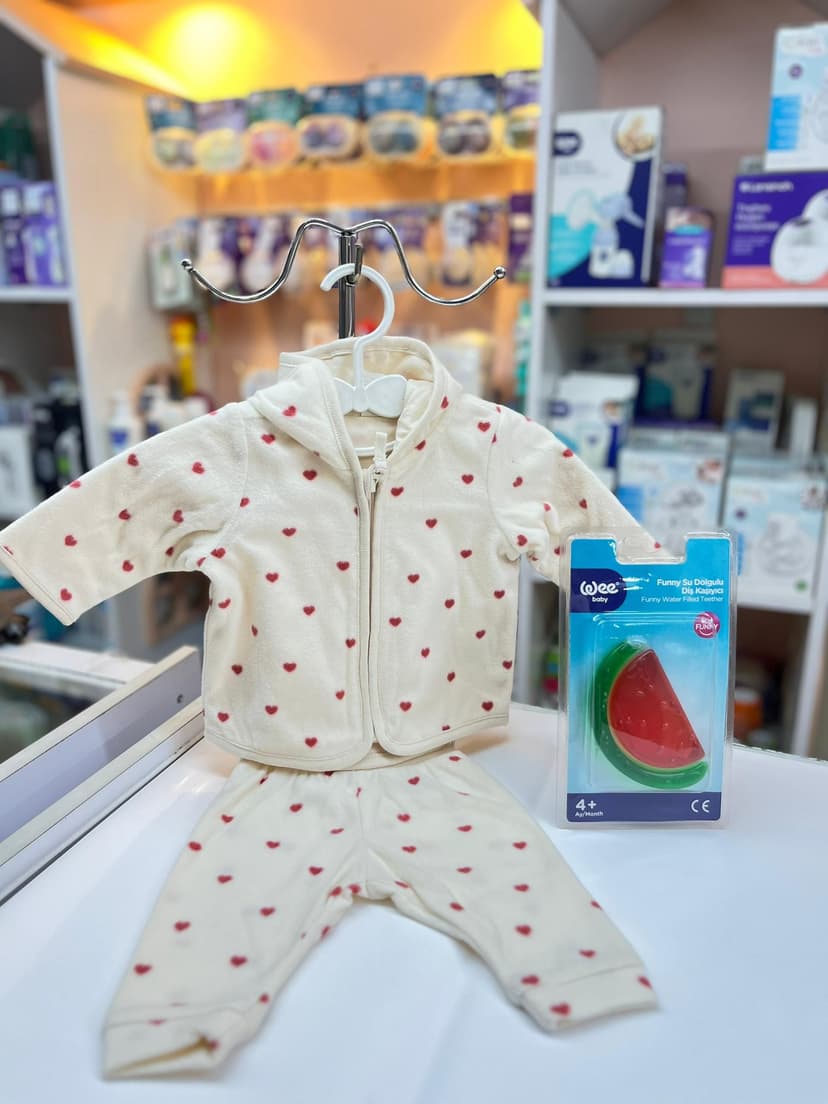 بجامة بناتي سكري قلوب 1-2شهر