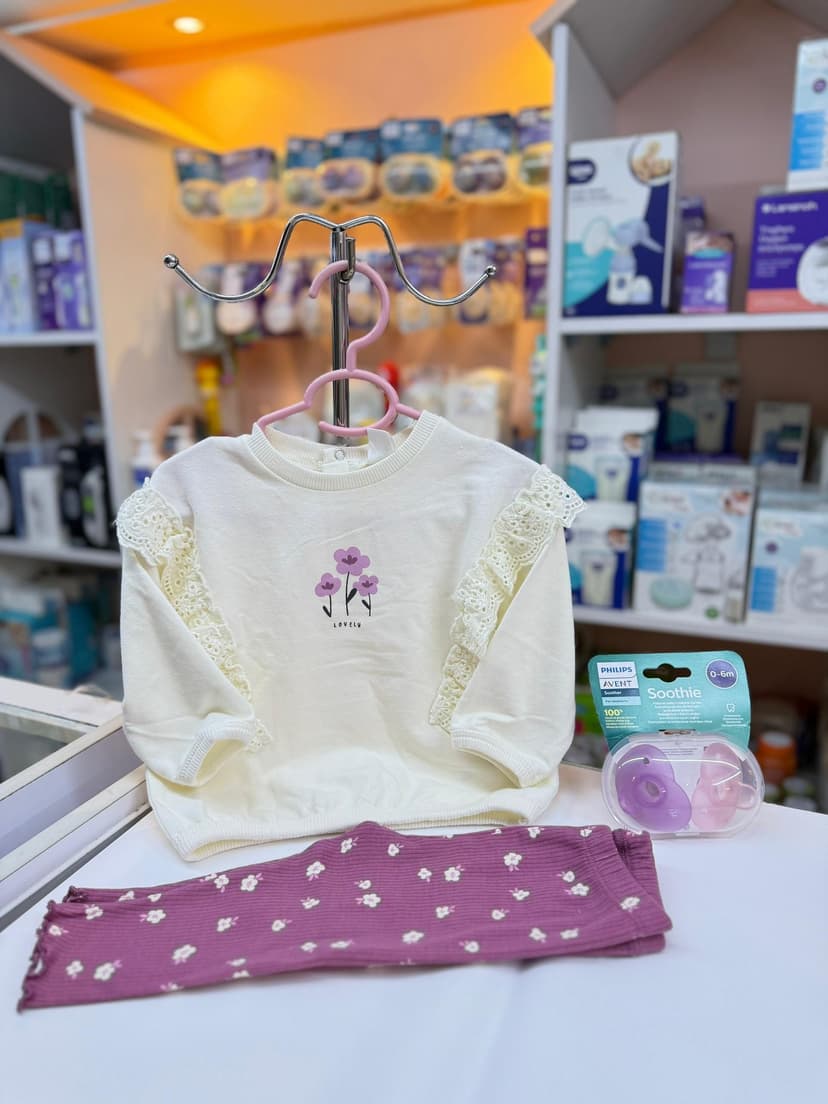 بجامة سكري وردات 3-6شهور