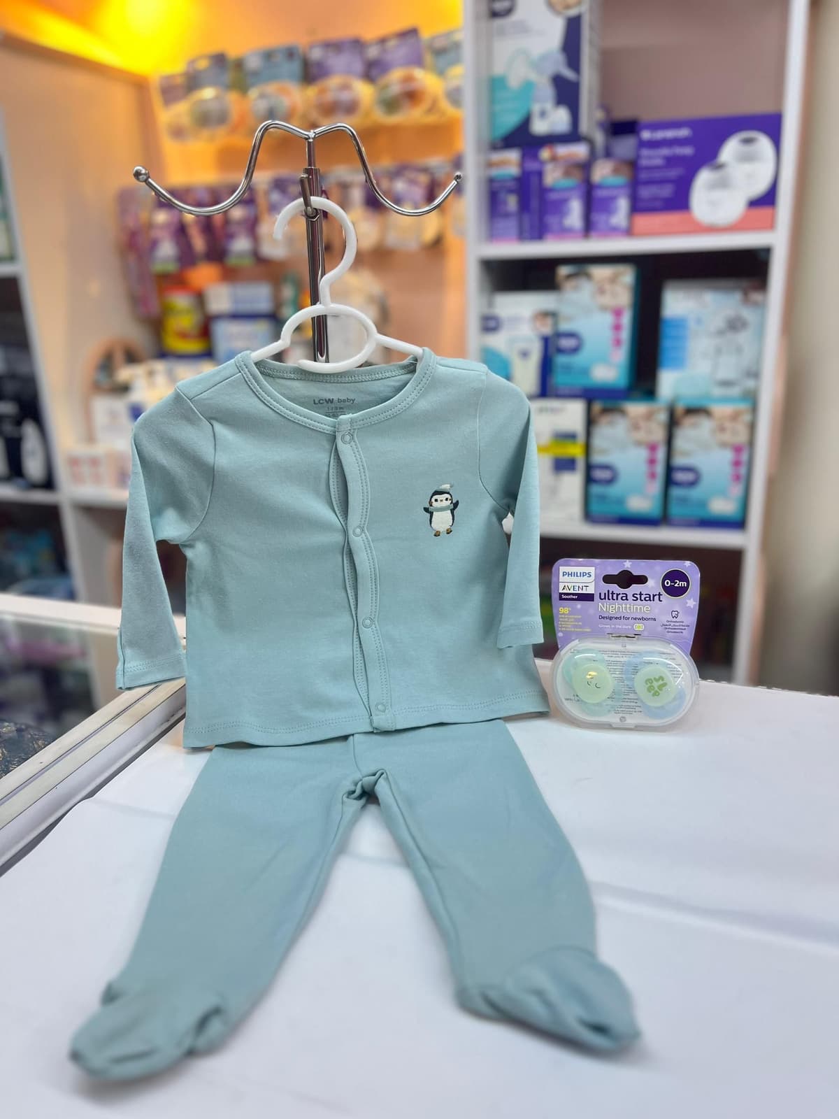 بجامة رمادي 1-3شهور