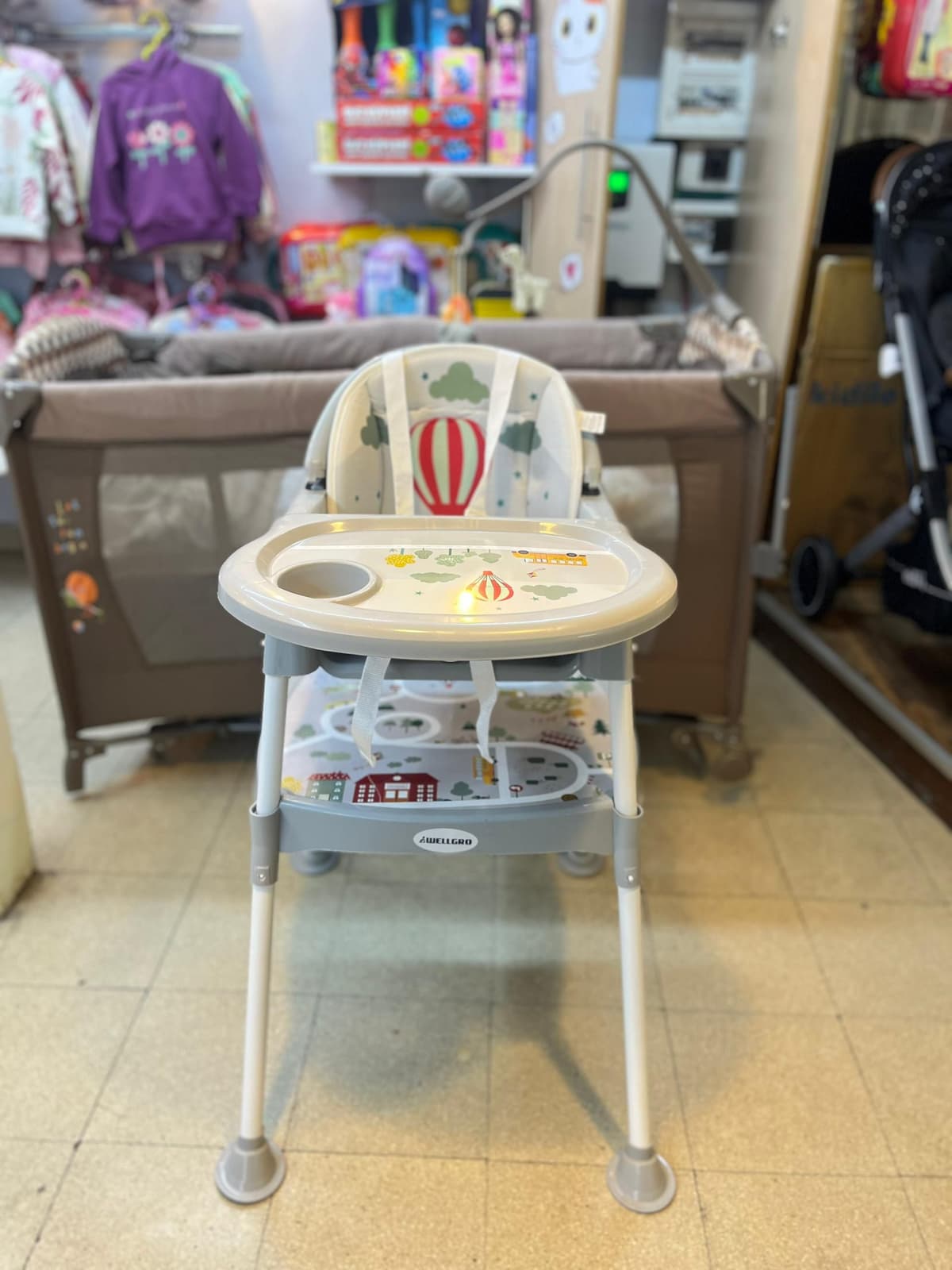 كرسي اكل ثابت رمادي