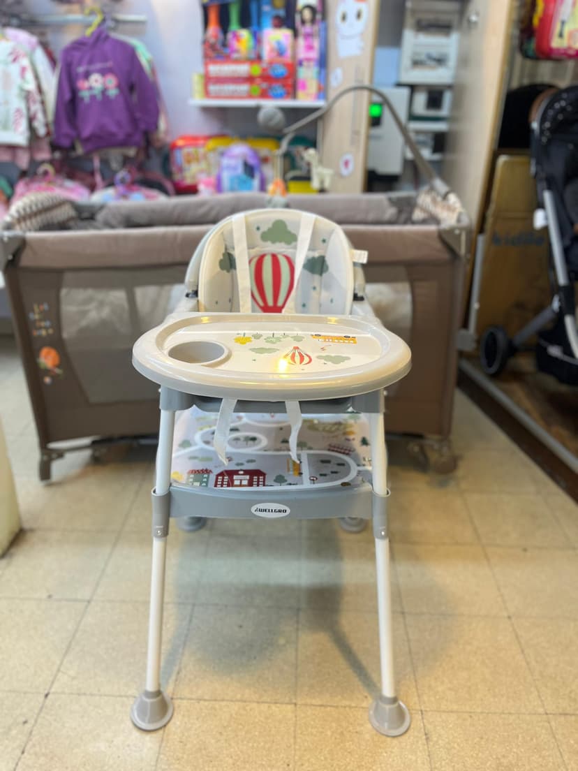 كرسي اكل ثابت رمادي