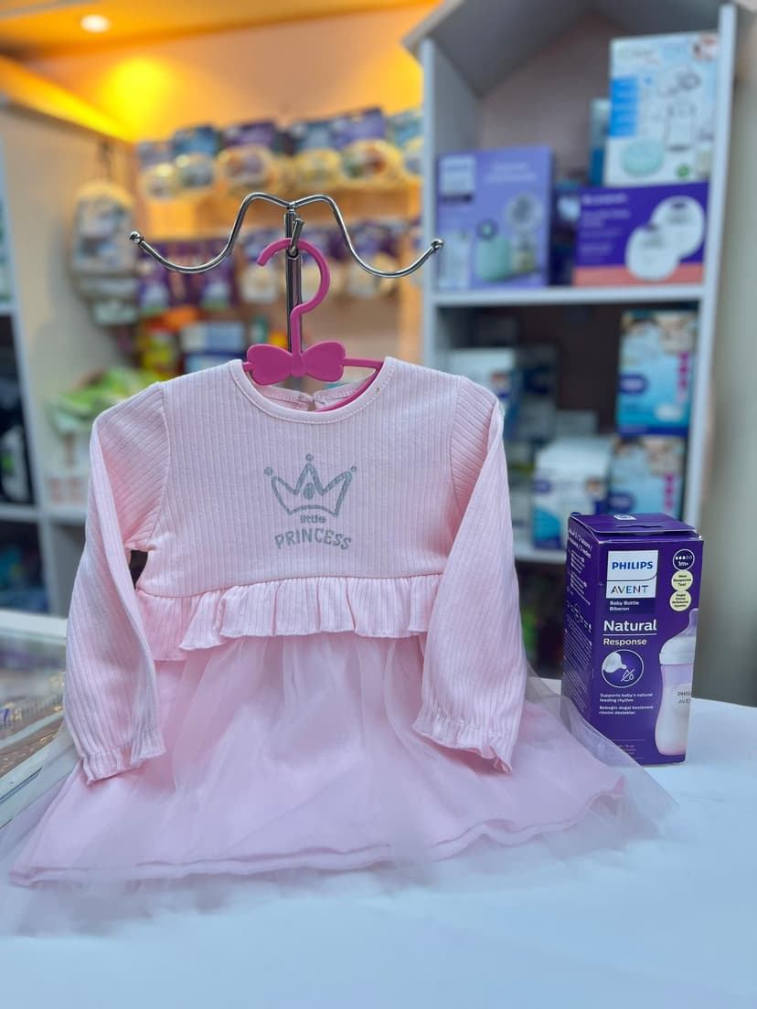 فستان بينك برنسس تول9شهور