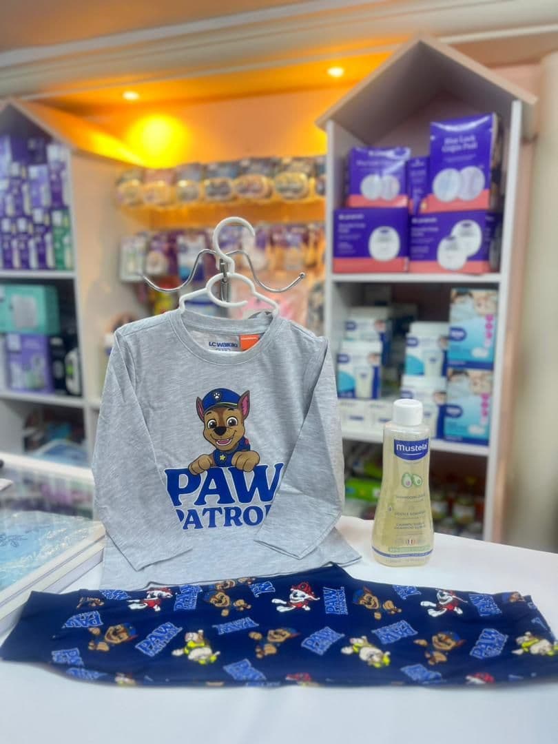 بجامة رمادي وكحلي كلب بوليس 3-4سنين