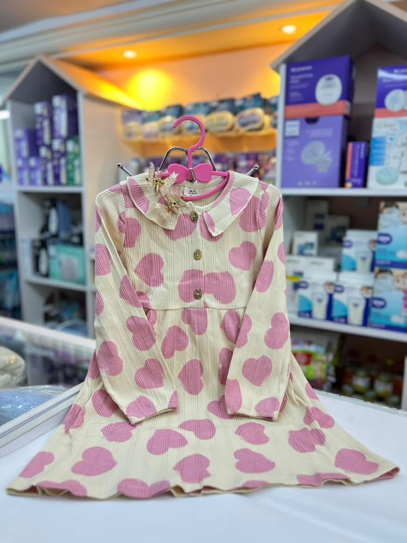 فستان سكري قلوب زهر 3-4سنين