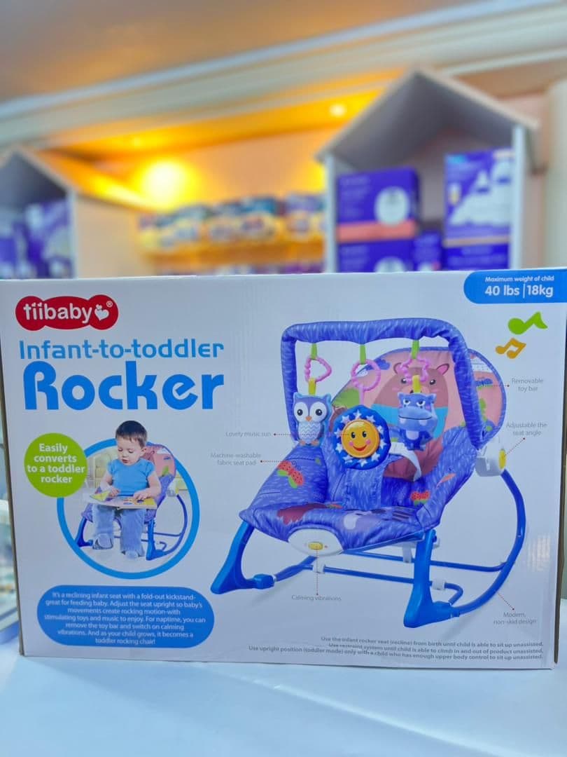 كرسي هزاز بلاستيك  ازرق