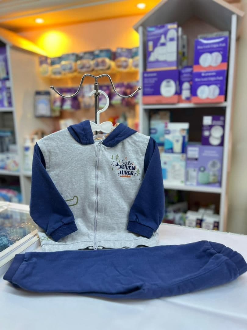 بجامة صبياني كحلي ورمادي ديناصور 3-4سنين