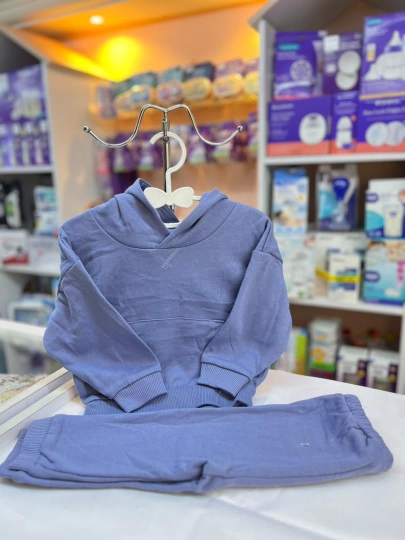 بجامة زرقا سادة 9-12شهر