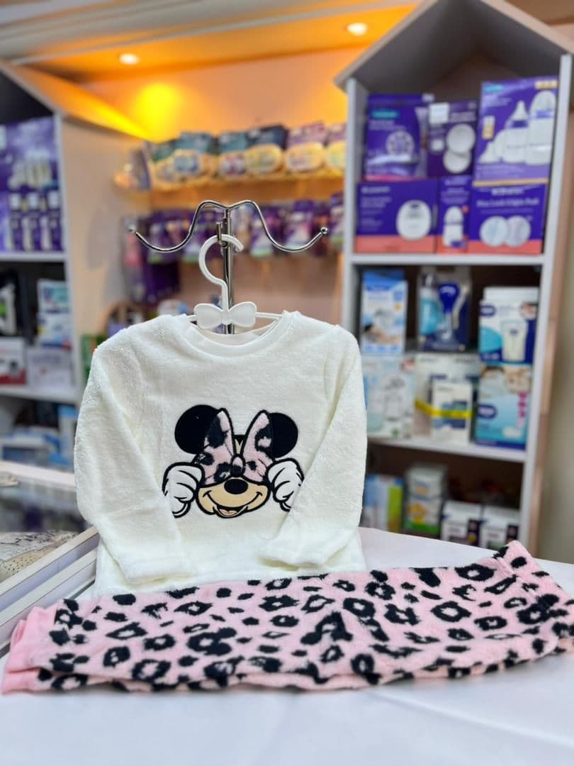 بجامة فرو زهر ميني ماوس 24-36شهر
